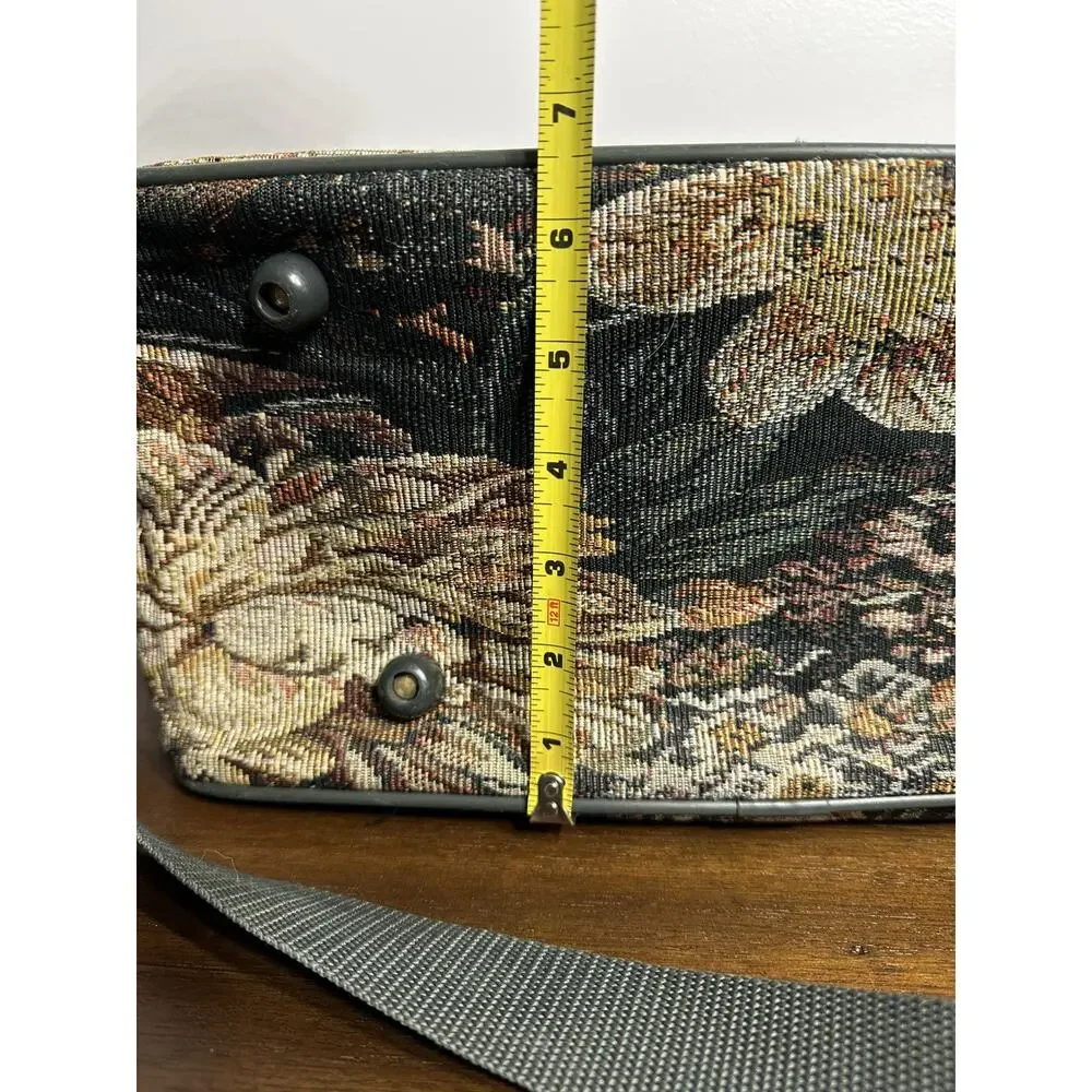Jaguar Floral Tapestry Weekender Travel Luggage Bag Soft Shell Carry-on Vintage